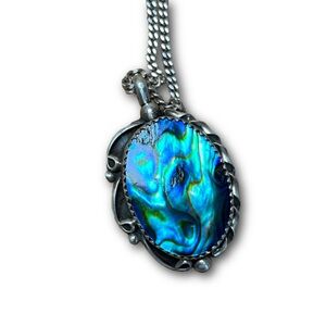 Sterling Silver Abalone Shell Pendant (Chain Not Included)
